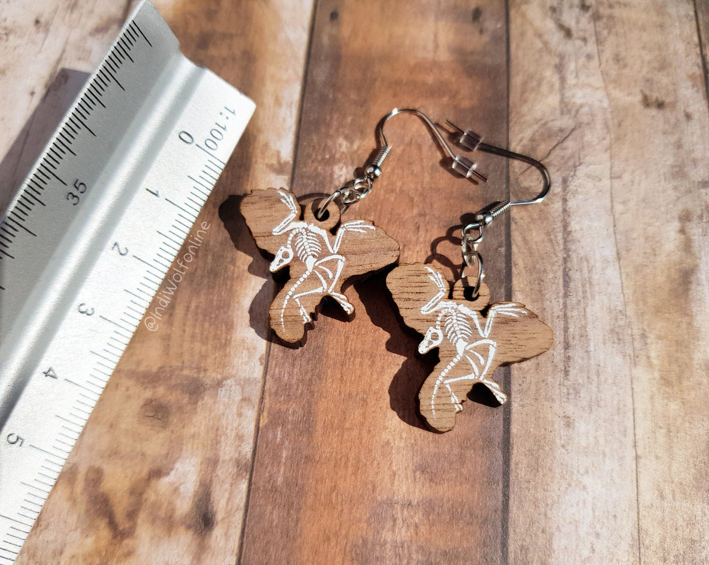 Archaeopteryx Fossil Eco-Friendly Wooden Earrings for Sensitive Ears