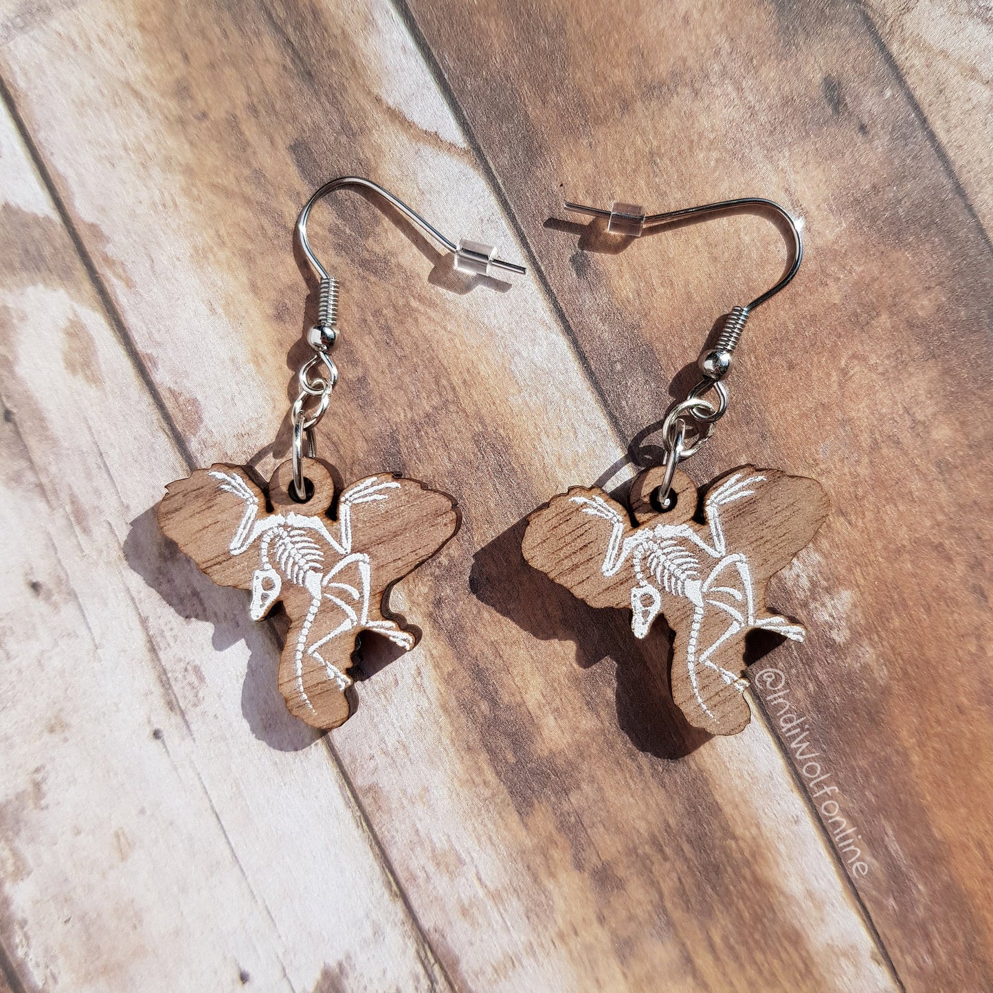 Archaeopteryx Fossil - Eco-Friendly Wooden Earrings