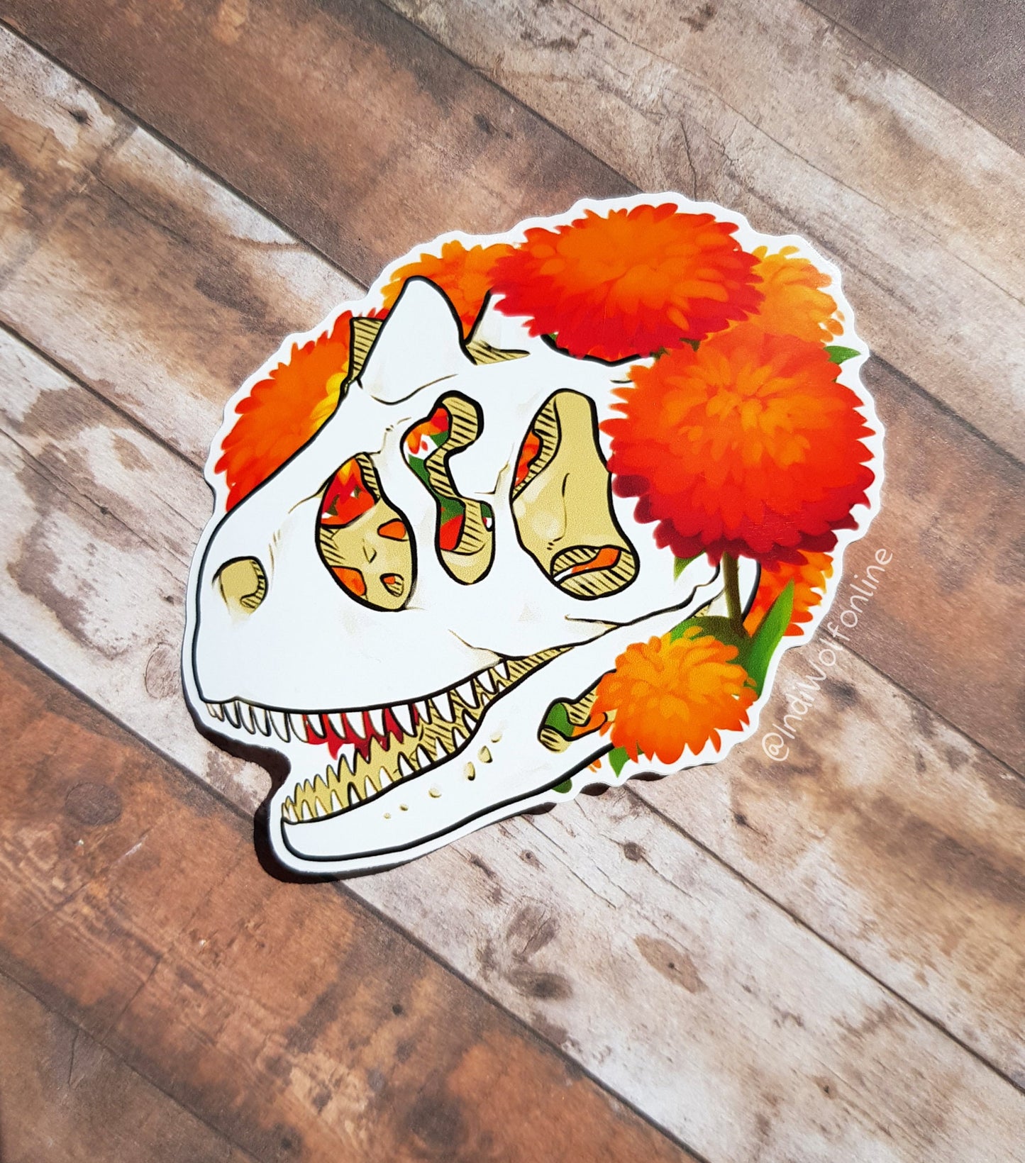 Marigold - White Vinyl Sticker