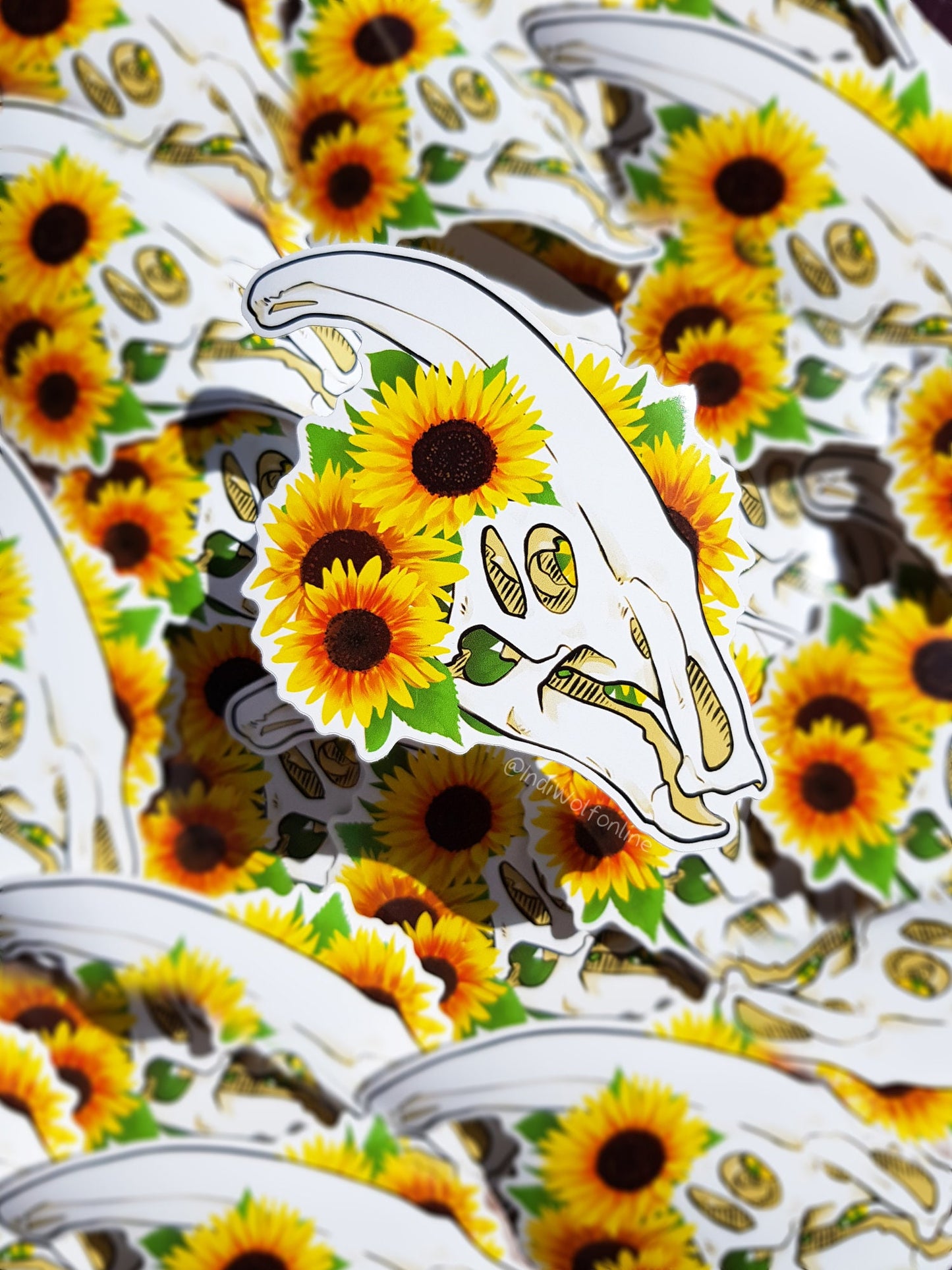 Sunflower - White Vinyl Sticker