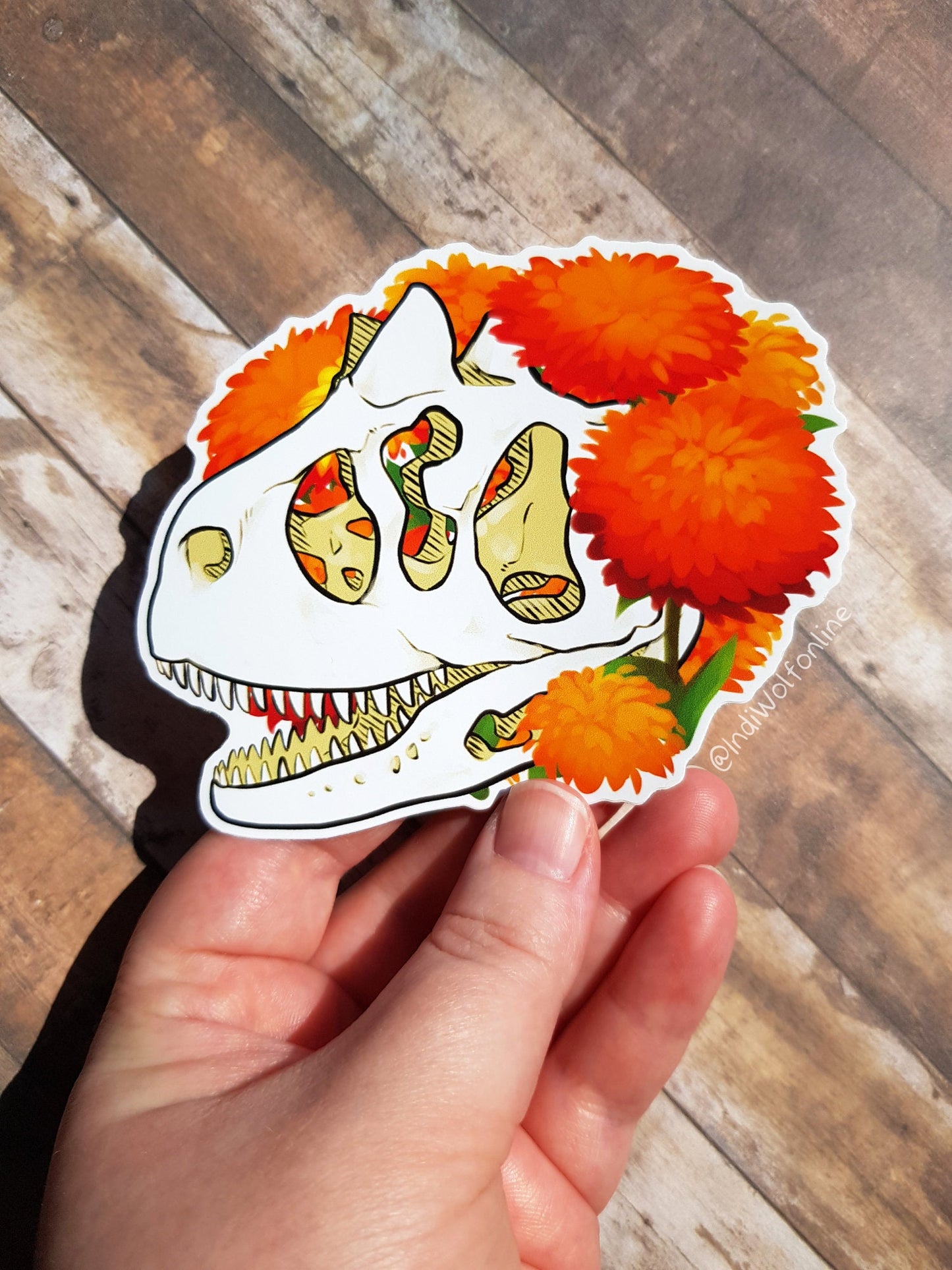 Marigold - White Vinyl Sticker