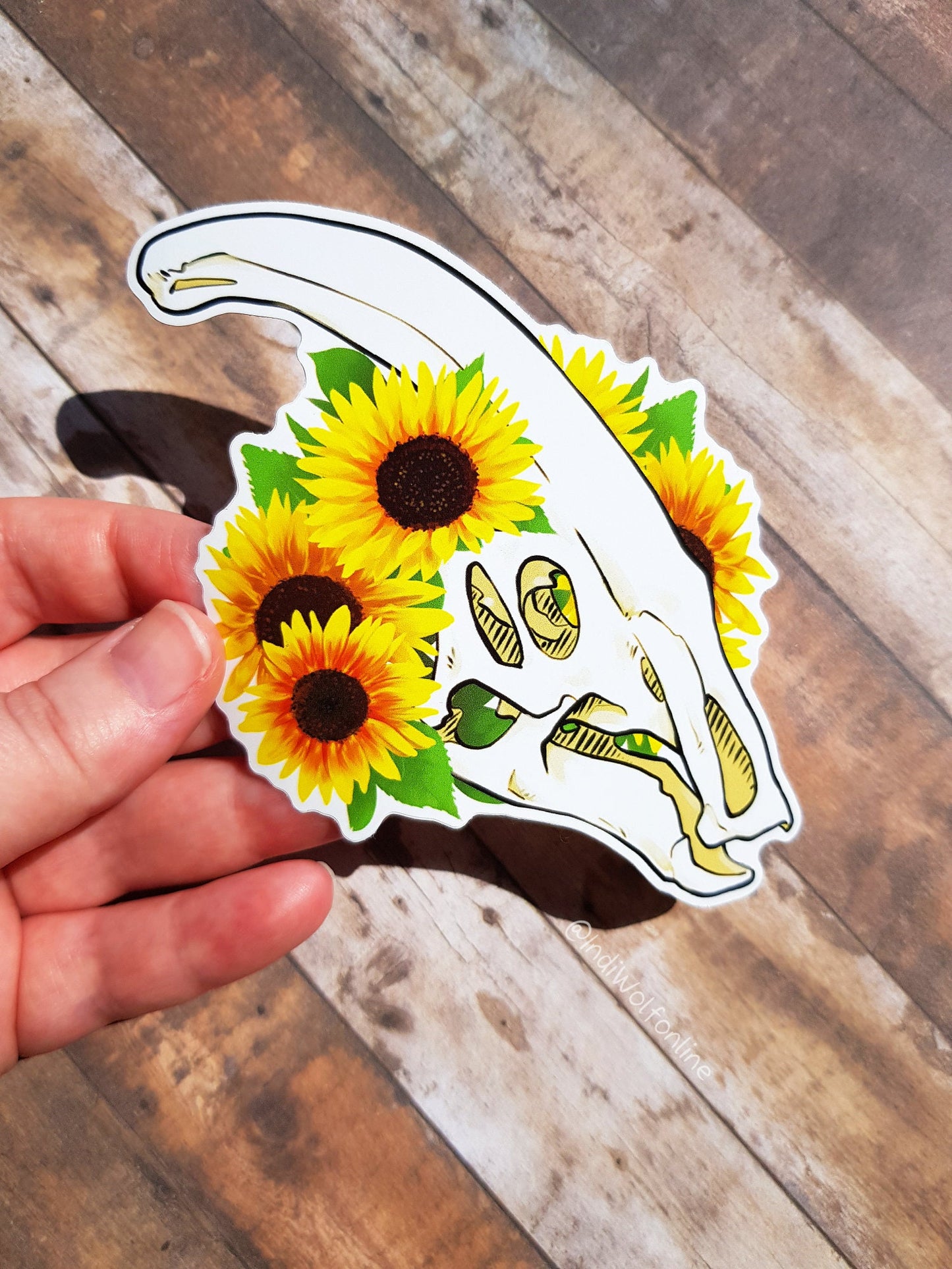 Sunflower - White Vinyl Sticker