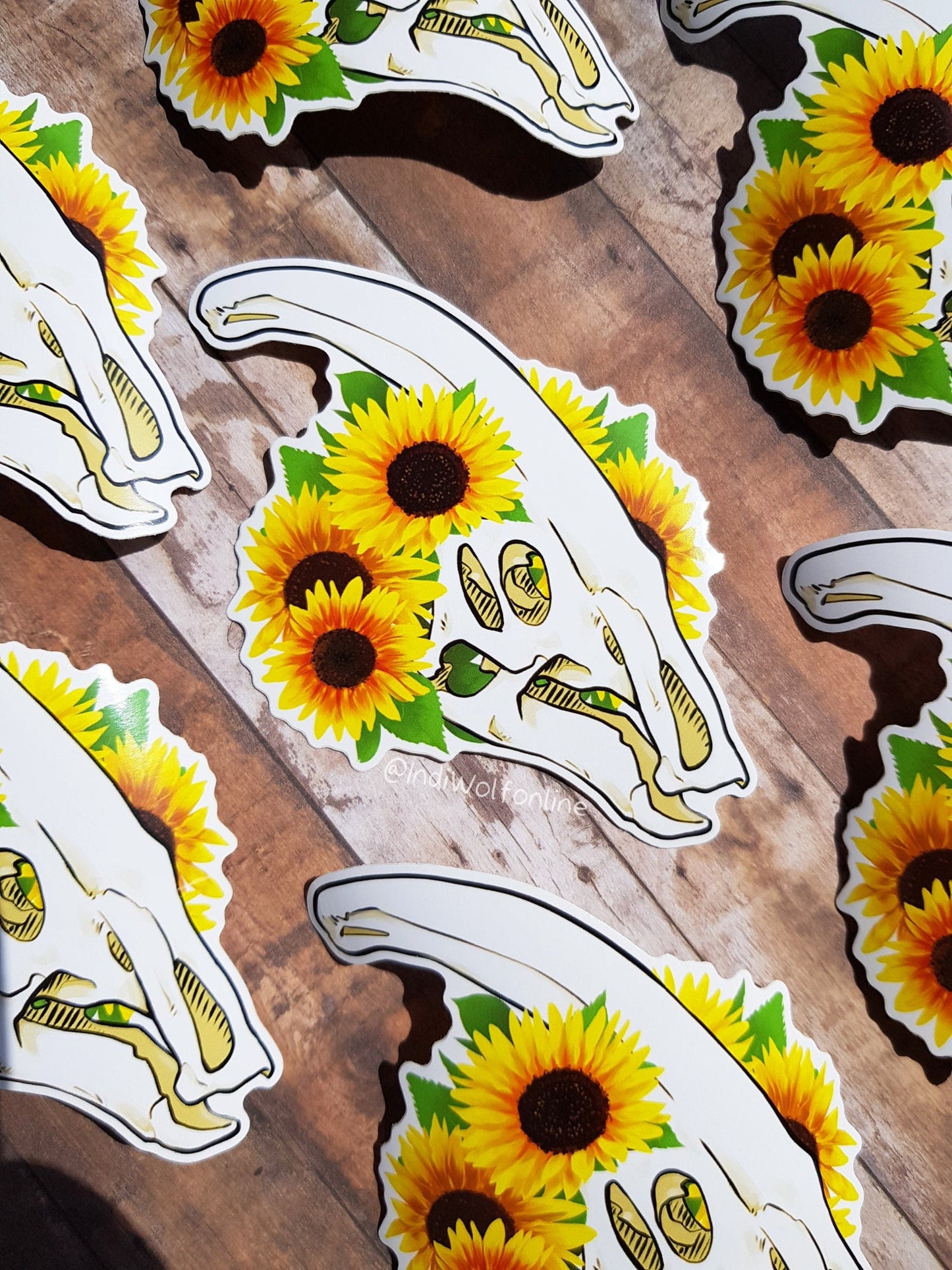 Sunflower - White Vinyl Sticker