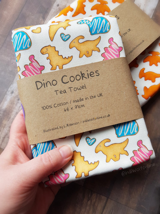Dino Cookies - Tea Towel
