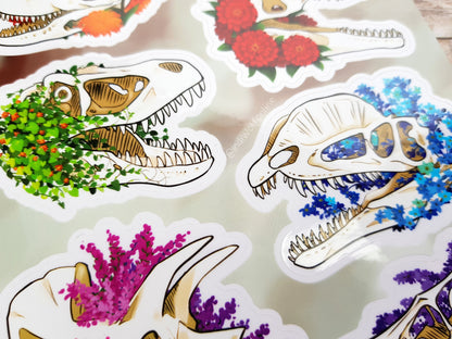 Floral Skull Collection - Clear Vinyl A5 Sticker Sheet
