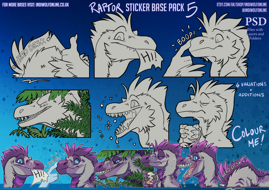 Raptor Pack 5 - Customisable Telegram Sticker Base