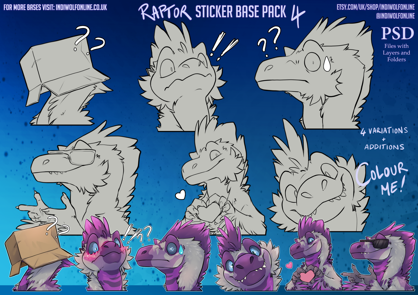 Customisable Raptor Telegram Sticker digital download