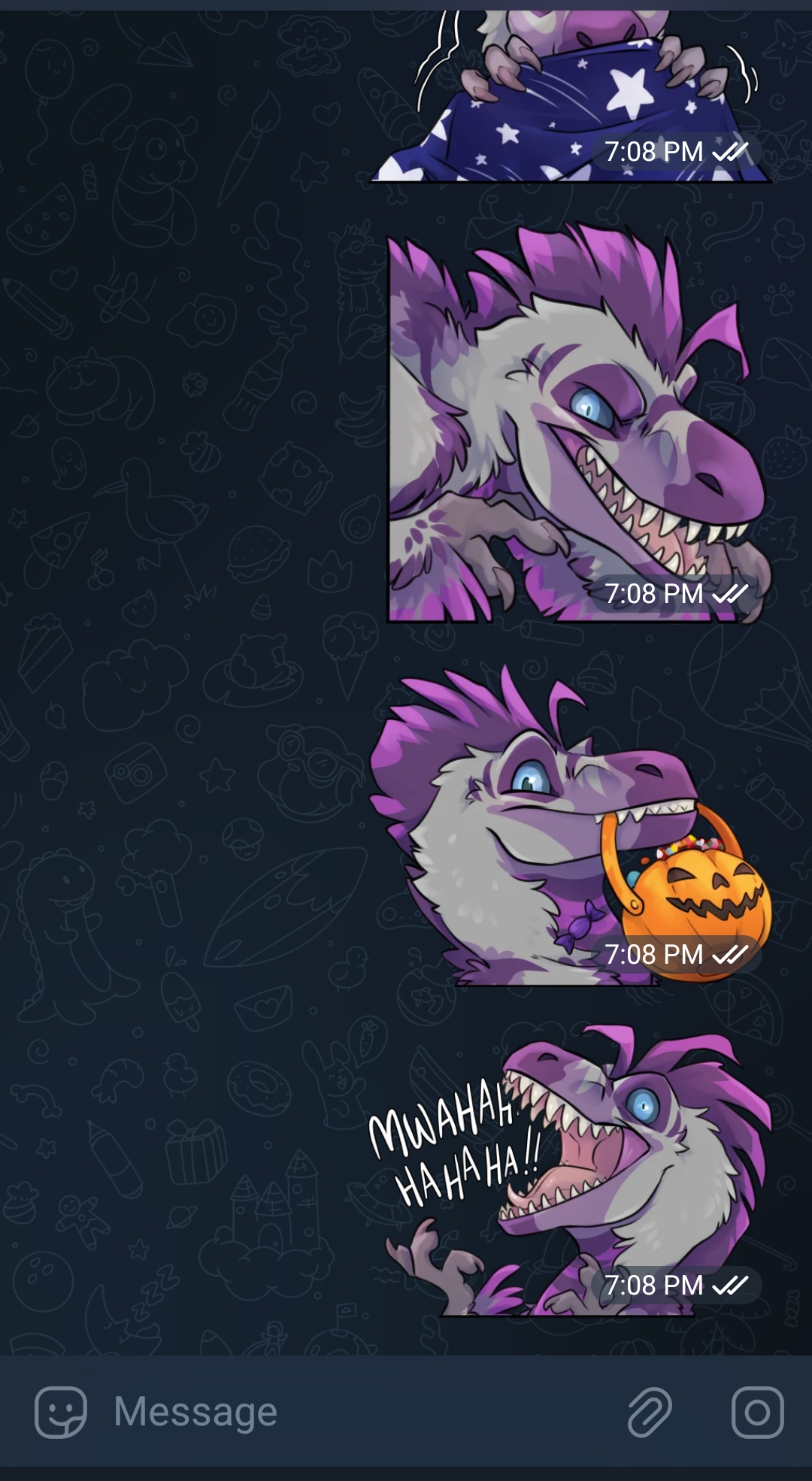 Raptor Pack: Spooky Edition - Customisable Telegram Sticker Base