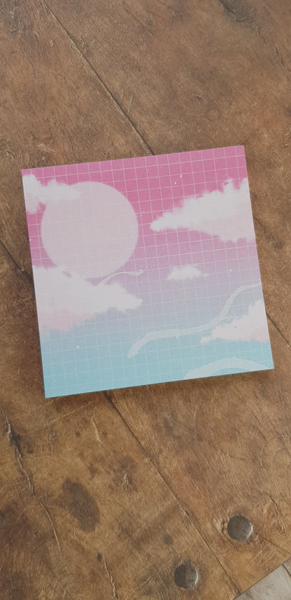 Vaporwave Dragon - Square Notepad
