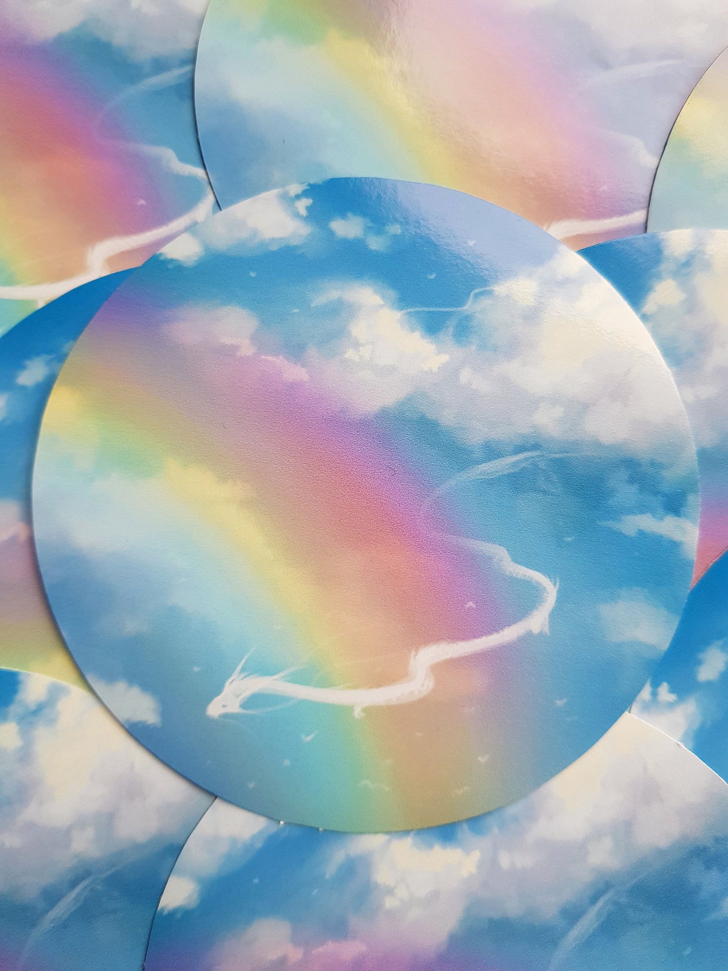 Rainbow Sky - White Vinyl Sticker