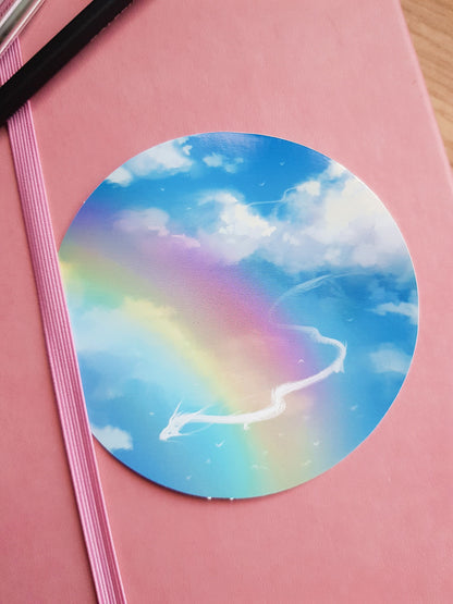 Rainbow Sky - White Vinyl Sticker