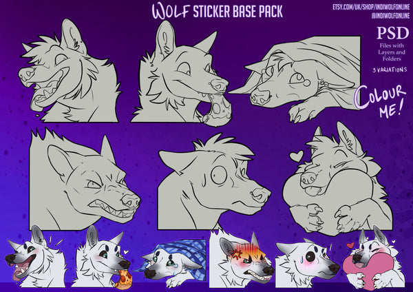 Wolf/Canine Pack - Customisable Telegram Sticker Base – IndiWolfonline