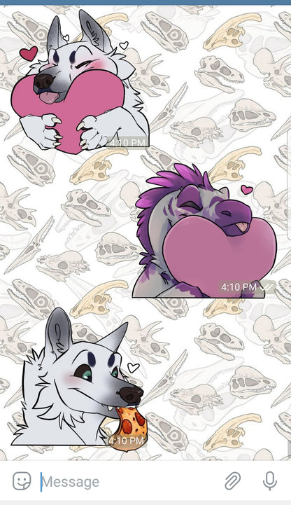 Wolf/Canine Pack - Customisable Telegram Sticker Base