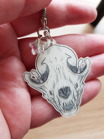 Fox Skull Glow in the Dark Keyring