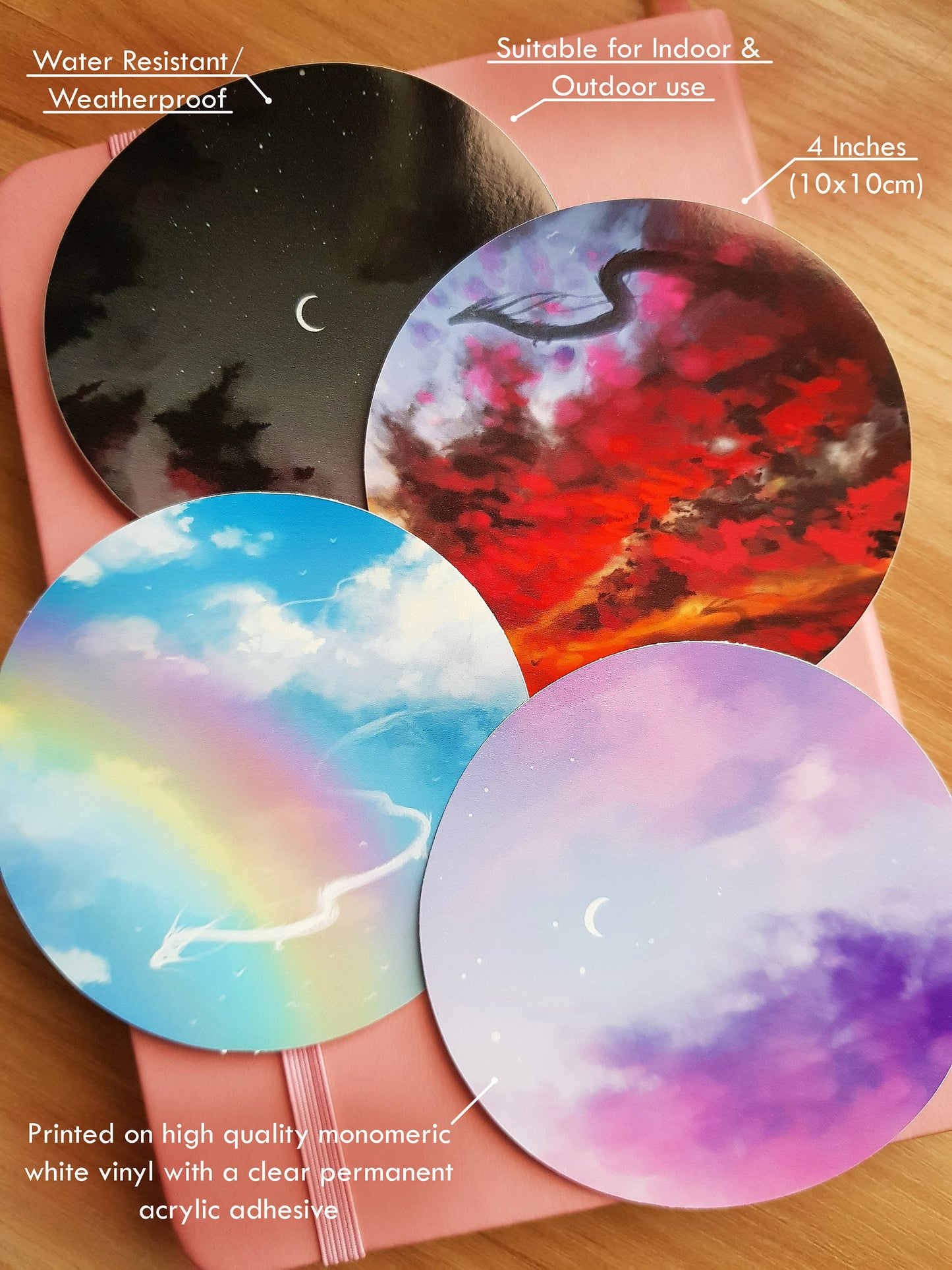 Pastel Sky - White Vinyl Sticker