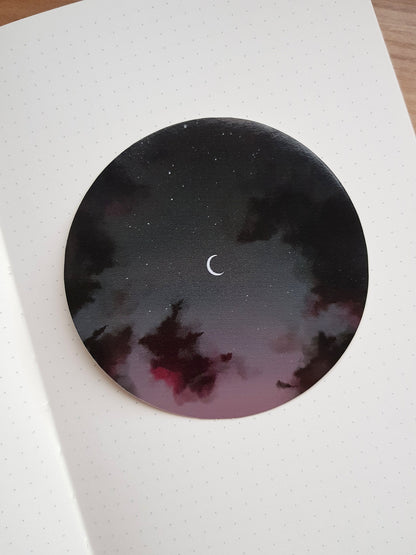 Dark Night Sky - White Vinyl Sticker