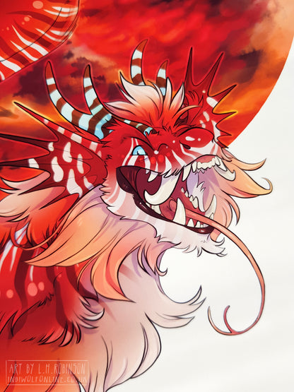Lion Dragon Print