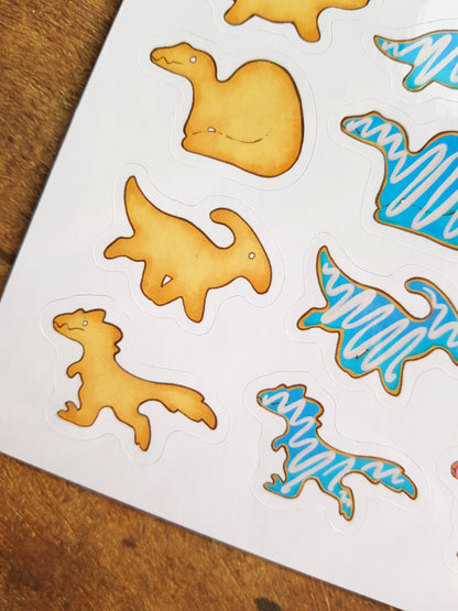 Dino Cookies - White Vinyl A5 Sticker Sheet