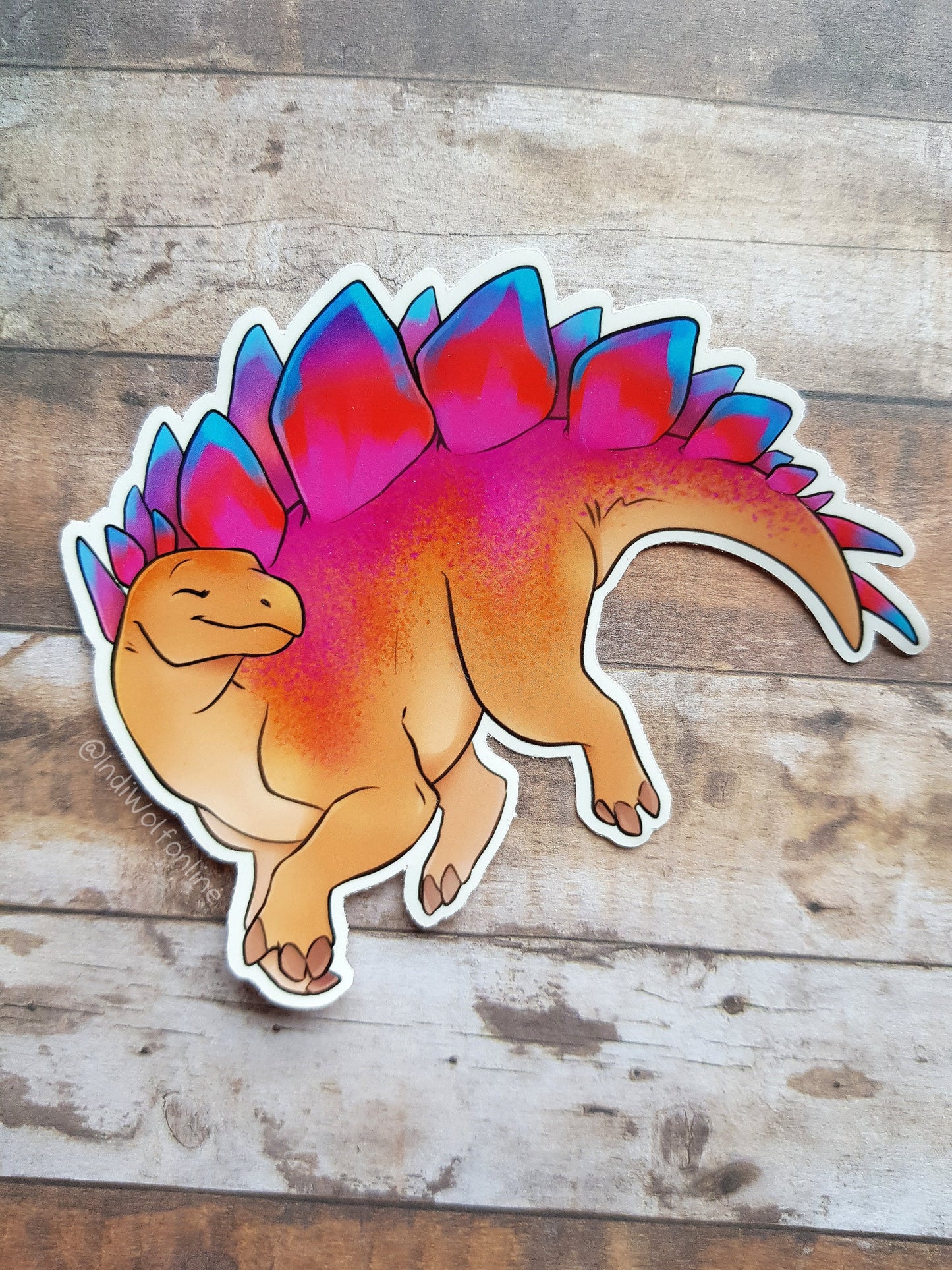 Tropical Stegosaurus - Clear Vinyl Sticker