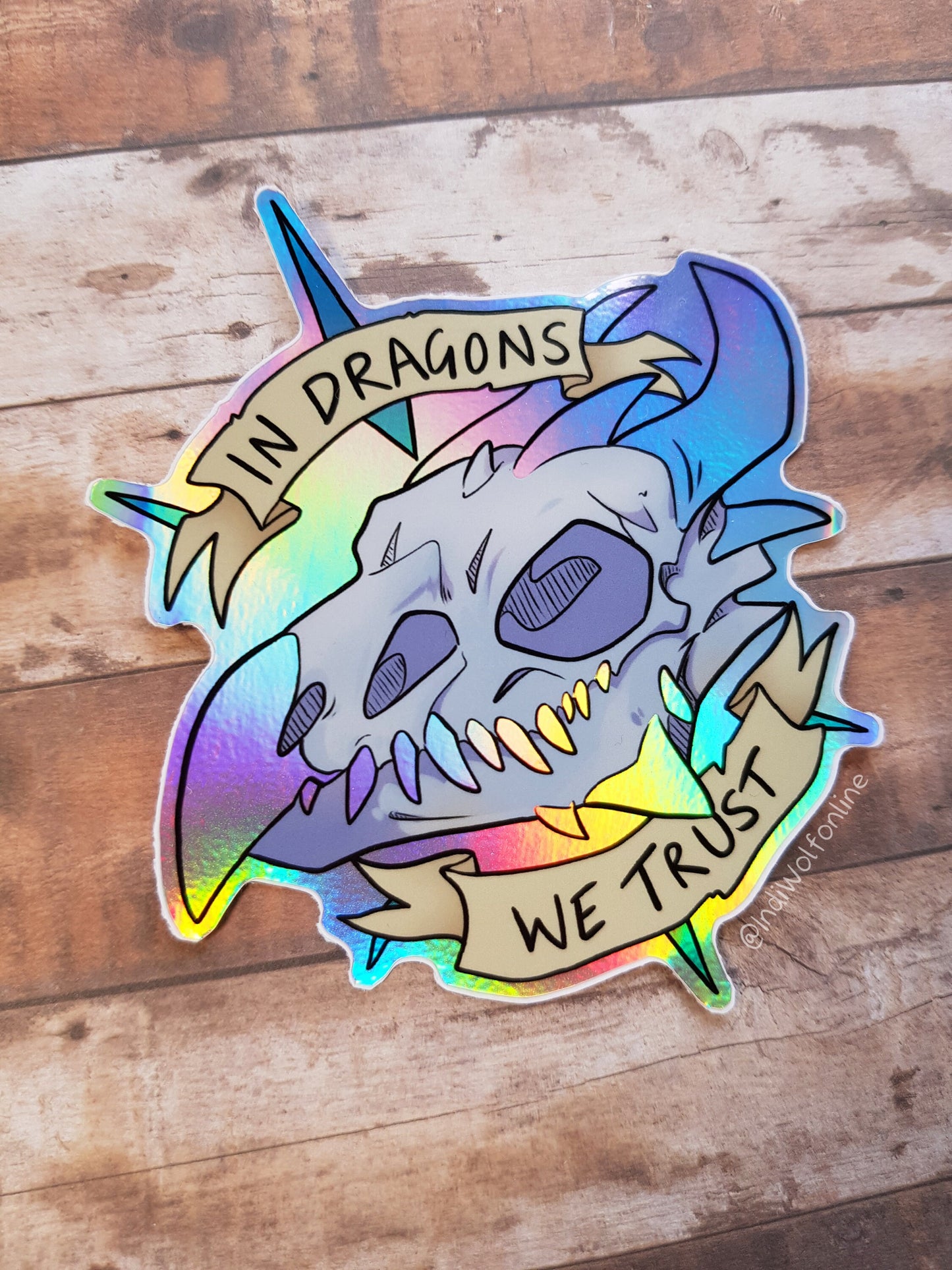 In Dragons We Trust - Holographic Vinyl Sticker