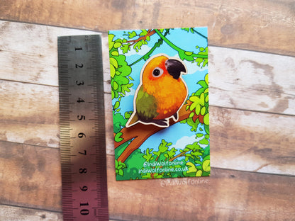 Sunny the Conure - Wooden Pin