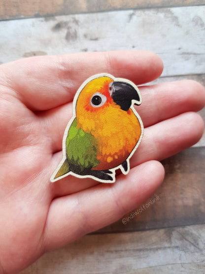 Sunny the Conure - Wooden Pin