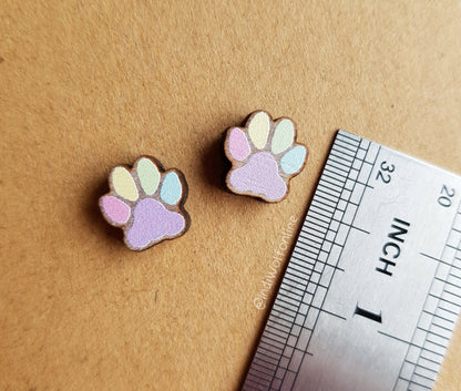 Rainbow Paws Eco-Friendly Wooden Earrings for Sensitive Ears